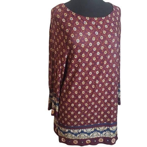 Chicos Maroon Blouse Size 3 - Picture 2 of 13